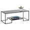 mDesign Large Rectangle Coffee Table Metal Furniture with Shelf